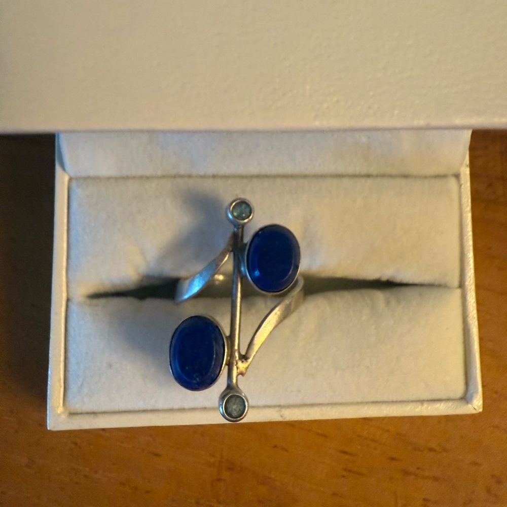 Lapis, blue topaz & sterling Silver Ring